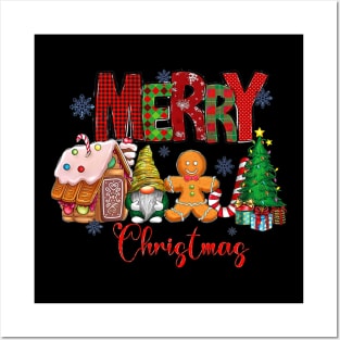 Merry Christmas Candy House Lemon Gnome Gingerbread Pajamas Posters and Art